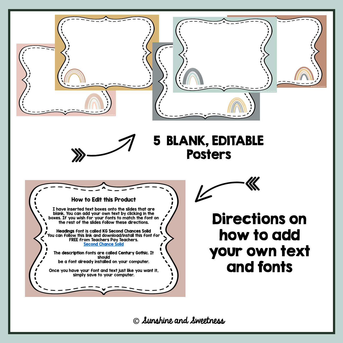 Boho Rainbow Daily 5 Poster and Label Set - Image 4