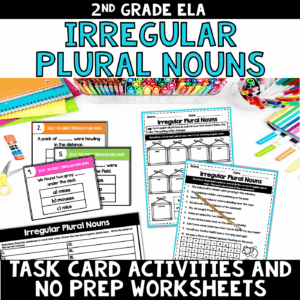 Irregular Plural Noun Task Card and Worksheet BUNDLE