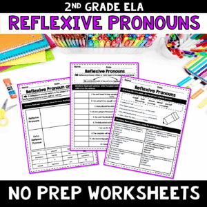 Reflexive Pronouns NO PREP Worksheets