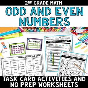 Odd and Even Numbers Task Cards and NO PREP Worksheets