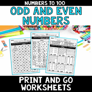 Odd and Even Numbers No PREP Worksheets 2nd Grade Math