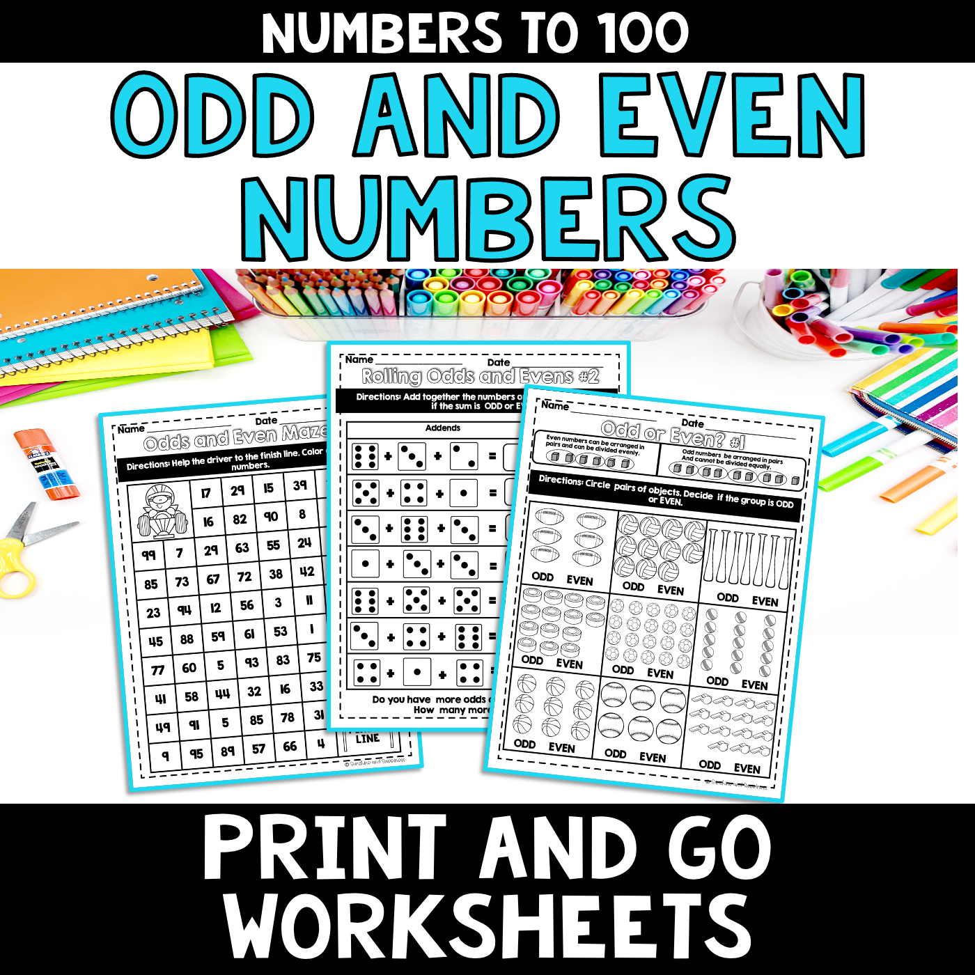 Odd and Even Numbers No PREP Worksheets 2nd Grade Math