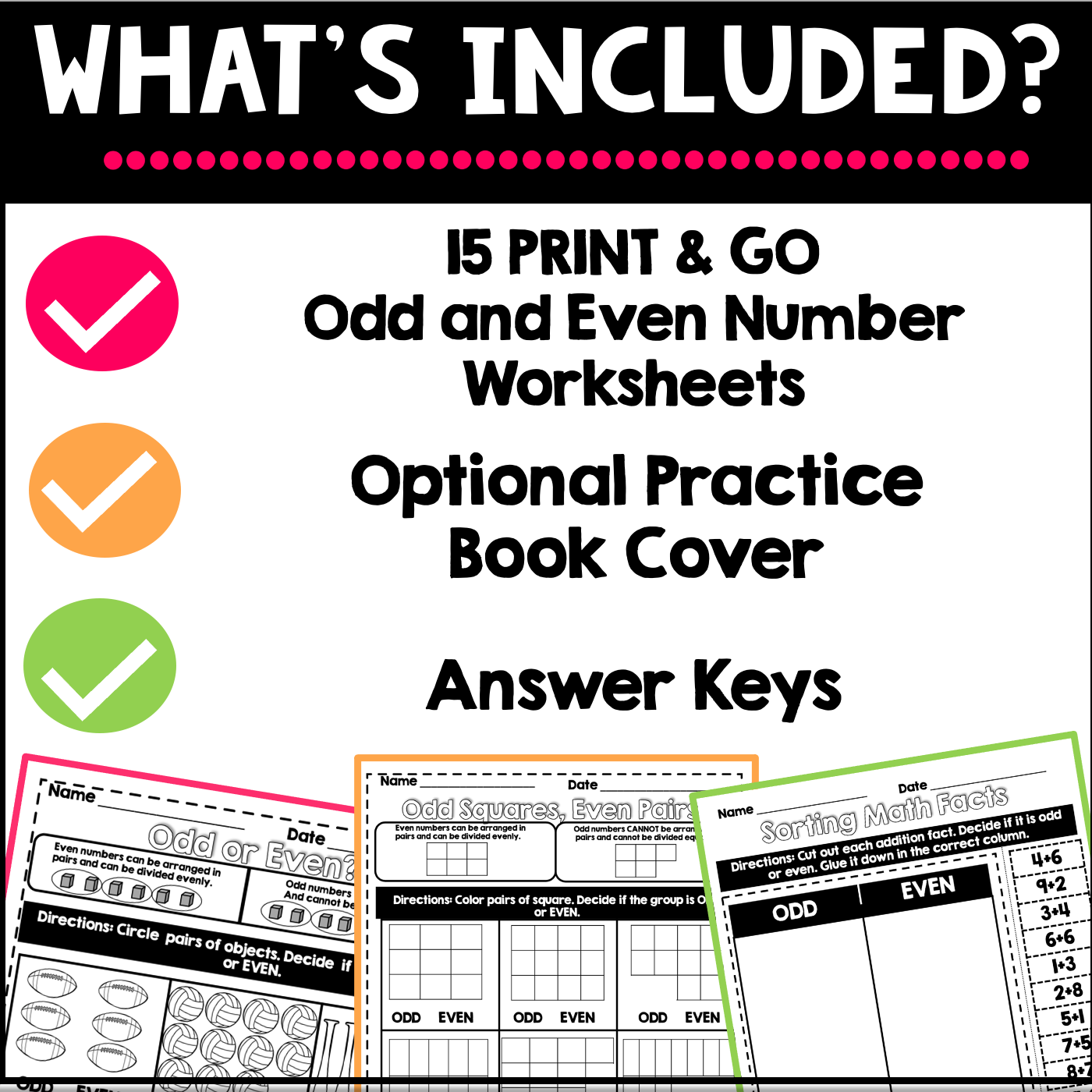 Odd and Even Numbers NO PREP Worksheets and Task Card Activities BUNDLE - Image 5