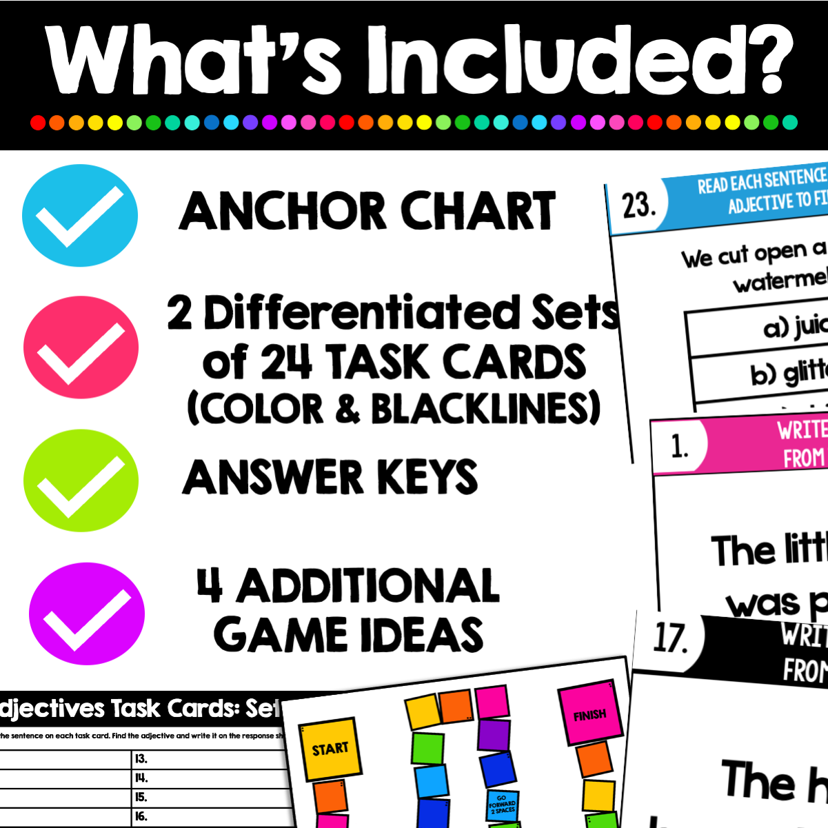 Adjectives Worksheets and Task Card Activities BUNDLE | 2nd Grade | 2L.1e - Image 8
