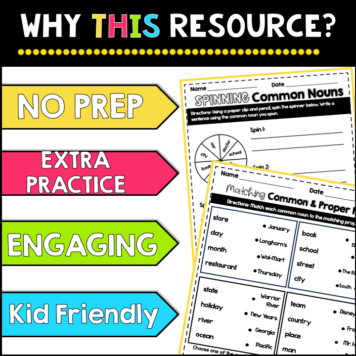 Common and Proper Nouns Worksheets NO PREP | 2nd Grade Language 2L.GC.1.9 - Image 3