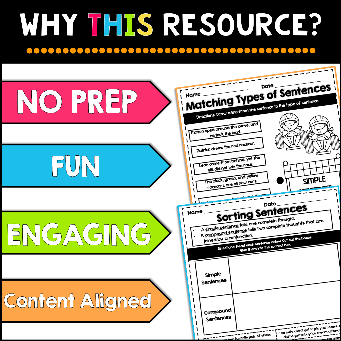 Simple and Compound Sentences Worksheets NO PREP | 2nd Grade Language 2L1.f - Image 3