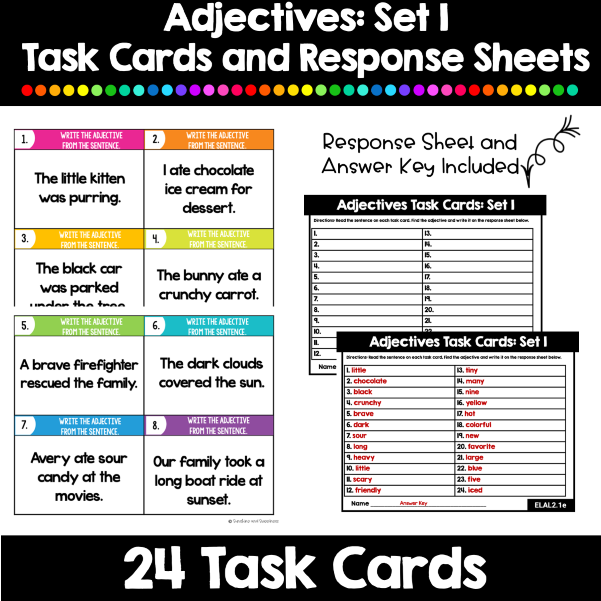 Adjectives Worksheets and Task Card Activities BUNDLE | 2nd Grade | 2L.1e - Image 9