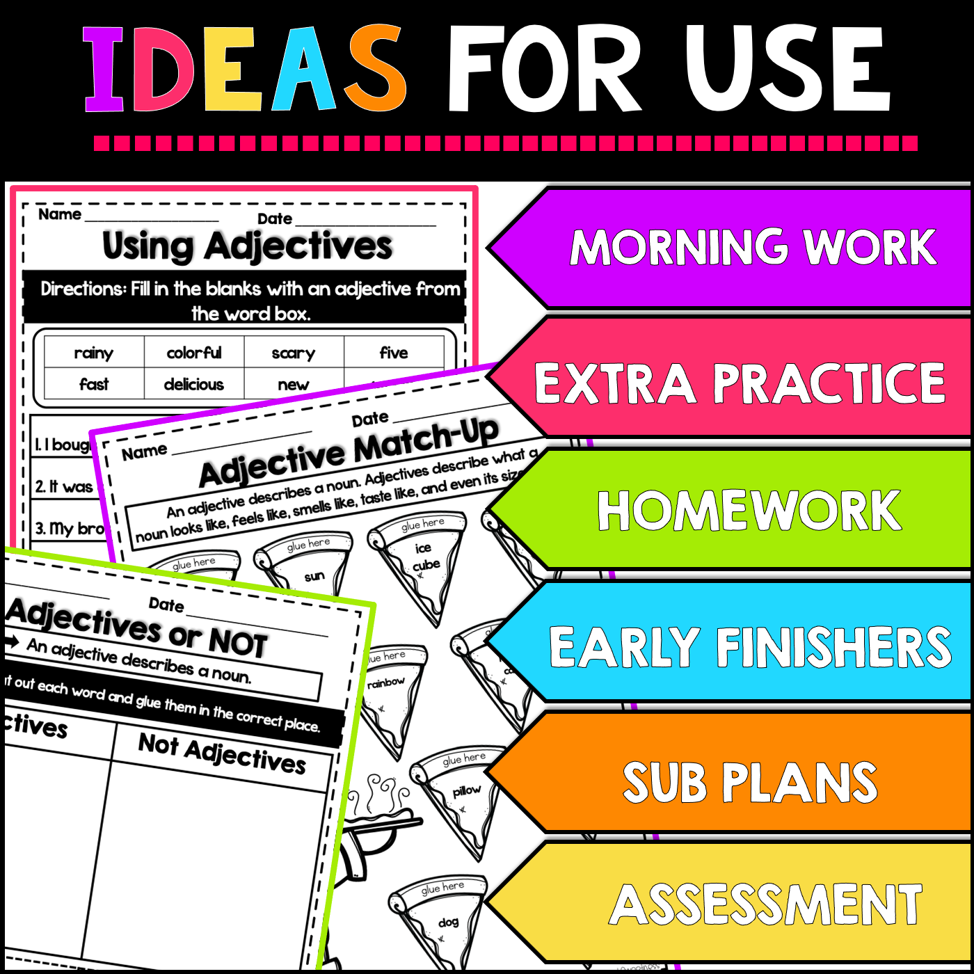 Adjectives Worksheets and Task Card Activities BUNDLE | 2nd Grade | 2L.1e - Image 5